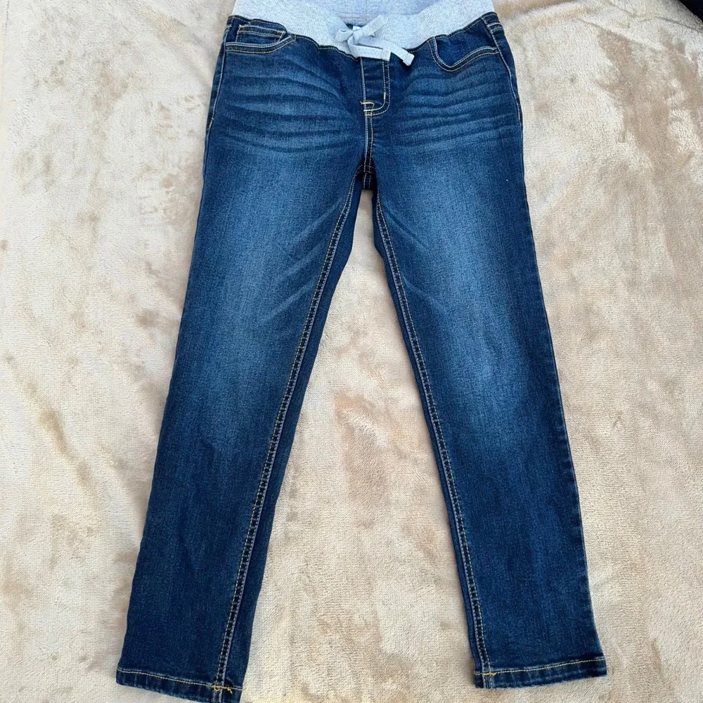 Lincoln Outfitters Jeans Girls 10 Blue Dark Wash Elastic Waist Excellent School